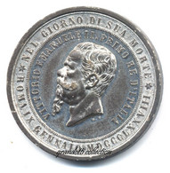 VITTORIO EMANUELE II RICORDO DELLA MORTE 1878 MEDAGLIA NICOLA FARNESI - Adel