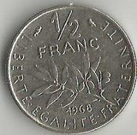 Pièce De Monnaie 50 Centimes Semeuse 1968 - 50 Centimes