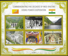 BHUTAN, 2019, MNH, INDO-BHUTAN HYDRO POWER COOPERATION, MOUNTAINS, SHEETLET - Water