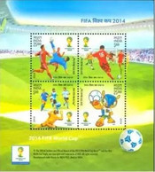 INDIA 2014 FIFA WORLD CUP, BRAZIL 4v MINIATURE SHEET MS MNH (Soccer, Sports, Football) As Per Scan - Other & Unclassified