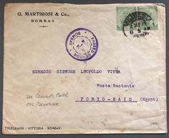 Inde, Divers Sur Enveloppe - Censure PASSED CENSOR BOMBAY Pour Port-Said, Egypt - (B2985) - Altri & Non Classificati