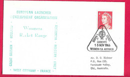 AUSTRALIA - POSTA RAZZO -  EUROPA I ROCKET LAUNCHED *15.NOV.1966 - SU BUSTA UFFICIALE - Premiers Vols