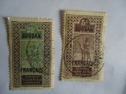 SUDAN  FRANCE  COLONIES USED 2  STAMPS CAMEL  WITH POSTMARK - Other & Unclassified