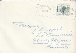 SUEDE SEUL SUR LETTRE POUR LA FRANCE 1980 - Briefe U. Dokumente