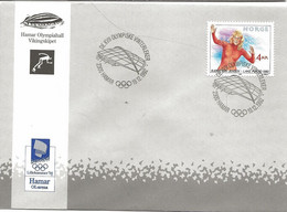 Norge Norway 1992 Olympic Games  Lillehammer Cover Arena Vikingskipet - Speed Skating  Bjørg Eva Jensen 19.12.92 - Covers & Documents