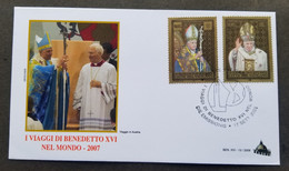 Vatican Travels Austria & Brazil Of Pope Benedict XVI 2008 (FDC) - Storia Postale