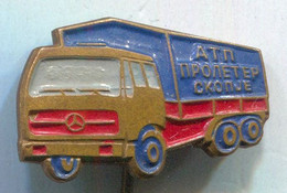 MERCEDES - Truck, Camion, Skopje, Macedonia, Vintage Pin, Badge, Abzeichen - Mercedes