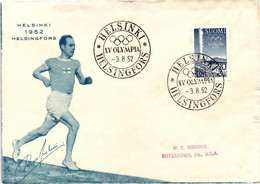 OLIMPIC GAMES - Helsinki - Finland 1952_ SUOMI FINLAND. 20 + 3 Mk Olympia 1952 On Official Decored Cover - Ete 1952: Helsinki