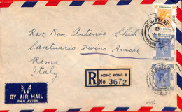 Aa6830 - HONG KONG - POSTAL HISTORY -  Registered COVER To ITALY   1953 - Lettres & Documents