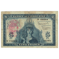 Billet, Condominium Des Nouvelles-Hébrides, 5 Francs, Undated (1945), Undated - Nouvelle-Calédonie 1873-1985