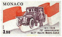 77493 MNH MONACO 1986 75 ANIVERSARIO DEL RALLY AUTOMOVILISTICO DE MONTECARLO - Sonstige & Ohne Zuordnung