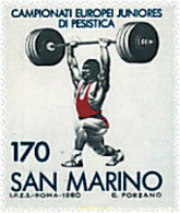 70328 MNH SAN MARINO 1980 CAMPEONATOS JUVENILES DE EUROPA DE HALTEROFILIA - Gebruikt