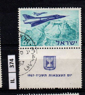 ISRAELE      1967      Aerei Militari 0,80 Usato Con Bandella - Oblitérés (avec Tabs)