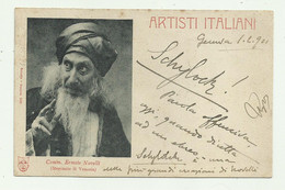 ARTISTI ITALIANI ATTORE ERMETE NOVELLI NE IL MERCANTE DI VENEZIA 1901 VIAGGIATA  FP - Théâtre