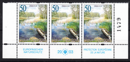 Yugoslavia, Serbia And Montenegro 2003 Nature Protection Mi#3130 Mint Never Hinged Strip Of 3 - Neufs