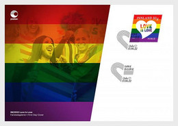 NORWAY New *** 2022 Love Is Love- Pride Lesbian And Gay Liberation ,LGBT LGBTQ FDC (**) - Cartas & Documentos