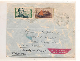 NOUVELLE CALÉDONIE  6-2-1954  ENVELOPPE DE NOUMÉA POUR AIX EN PROVENCE - Briefe U. Dokumente