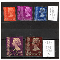 HONG-KONG 1973 YT N° 266-68-70-75-76 Oblitérés - Usados