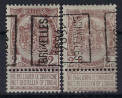 RIJKSWAPEN Nr. 55 Voorafgestempeld Nr. 14 A + B BRUXELLES 1894  , Staat Zie Scan ! - Roller Precancels 1894-99