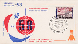 Enveloppe FDC 1047 Bruxelles 58 Exposition Universelle Journée Nationale Des Pays-Bas Nerderland - 1951-1960
