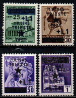 ITALIA - OCCUPAZIONE MILITARE JUGOSLAVA - TRIESTE - 1945 - MONUMENTI DISTRUTTI CON SOVRASTAMPA - MNH - Occ. Yougoslave: Trieste