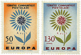 97467 MNH TURQUIA 1964 EUROPA CEPT. MARGARITA CON 22 PETALOS - Lots & Serien
