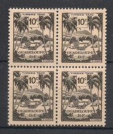 GUADELOUPE - 1947 - Taxe TT N°Yv. 41 - 10c Noir - Bloc De 4 - Neuf Luxe ** / MNH / Postfrisch - Strafport