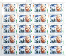 India 2001 Mahatma Gandhi "Man Of The Millennium" Complete Sheet Of 20 SE-TENANT PAIRS MNH RARE - Autres & Non Classés