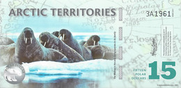 ARCTIC TERRITORIES - 15 Polar Dollars 2011 Polymer UNC - Specimen