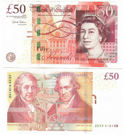 United Kingdom England 50 Pounds 2010 AUNC "Salmon" - 50 Pounds