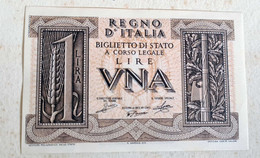 1 LIRA 1939 FDS DA MAZZETTA IL NUMERO DI SERIE VARIA - Italia – 1 Lira