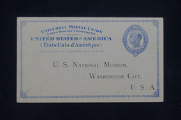 ETATS UNIS - Entier Postal Du U.S. Muséum De Washington, écrite De Bordeaux Au Verso En 1895  - L 133625 - ...-1900