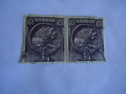 CYPRUS  USED   STAMPS PAIR COINS - Other & Unclassified