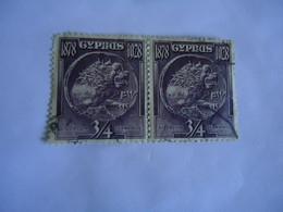 CYPRUS  USED   STAMPS PAIR COINS - Autres & Non Classés