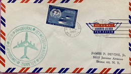 UNITED NATION 1960, FIRST FLIGHT COVER, NORTH ATLANTIC SWISSAIR CACHET , ZURICH LUFTPOST CANCEL. - Storia Postale