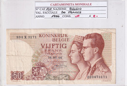 BELGIO 50 FRANCS 1966 P139 - Sonstige & Ohne Zuordnung