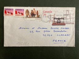 LETTRE EP BALANCE 39 + TP NATIVE DOLLS 39 OBL.MEC.11 IX 90 POSTES CANADA + TP DRAPEAU 5 Paire - 1953-.... Règne D'Elizabeth II