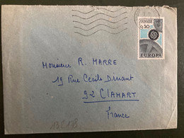 LETTRE TP EUROPA 0,30 OBL.MEC.26-6 1967 ANDORRE LA VIEILLE - Storia Postale