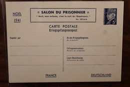 France 1941 Noel Salon Du Prisonnier Petain Cover Ww2 - Guerre De 1939-45