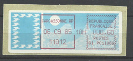 Vignette D'affranchissement. Carrier Carcassonne Le 06/09/1985 (0,60)    B/TB Voir Scan Soldé ! ! ! - 1985 « Carrier » Papier