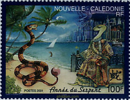 74970 MNH NUEVA CALEDONIA 2001 AÑO LUNAR CHINO - AÑO DE LA SERPIENTE - Usati