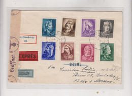 SLOVAKIA WW II  STARY SMOKOVEC 1944  Registered Censored Airmail  Priority Cover To Bohemia ˛& Moravia - Briefe U. Dokumente