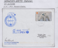 Spitsbergen Cover  Ca Koldewey Station  Signature Base Leader Ca Alesund 15.02.2008 (LO198A) - Estaciones Científicas Y Estaciones Del Ártico A La Deriva