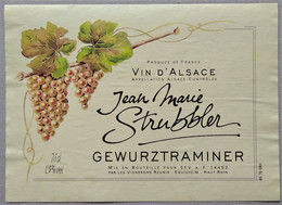 Ancienne étiquette - Gewurztraminer - Jean-Marie Strubbler - - Gewürztraminer