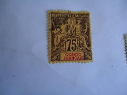 CONGO   FRANCE  COLONIES USED STAMPS 75C - Other & Unclassified