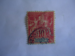 MADACASCAR  FRANCE  COLONIES USED   STAMP 10C  WITH POSTMARK - Autres & Non Classés
