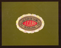 Etiquette Relief Boite à Cigares La Flor De Cano J. Habana Havana Havane Cuba Tabac Cigare 20x15.7cm - Etiquettes