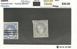56990 ) Spain  1870  *Mint  Barred - Unused Stamps