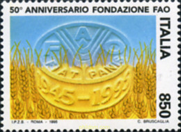 131711 MNH ITALIA 1995 50 ANIVERSARIO DE LA FAO (ORGANIZACION PARA LA ALIMENTACION Y LA AGRICULTURA) - Contre La Faim