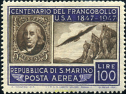 596158 MNH SAN MARINO 1947 CENTENARIO DEL SELLO DE LOS ESTADOS UNIDOS - Gebraucht